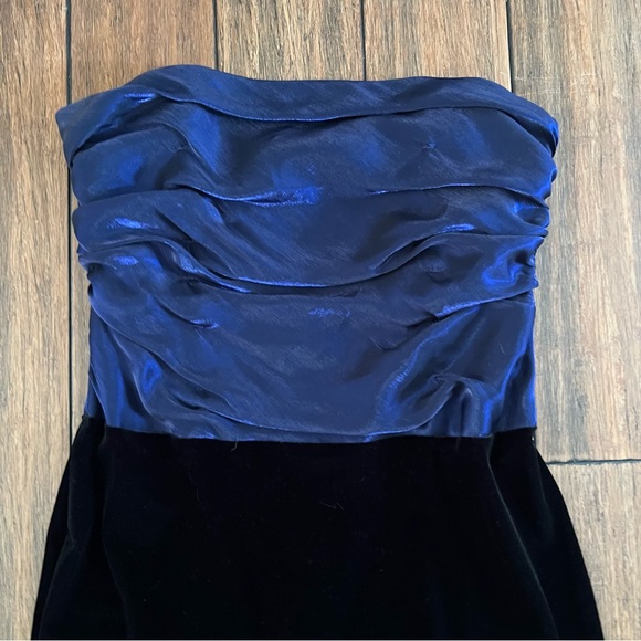 Vintage Jessica McClintock Gunne Sax Velvet Maxi Dress 10 Purple Black Gown - Picture 2 of 13